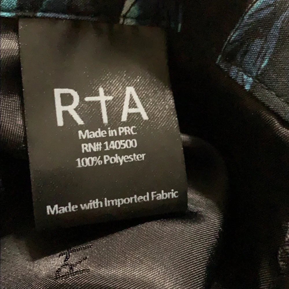 NWT RtA Black/Blue Taja Tropical Pants - Picture 12 of 13